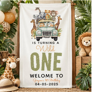 Wild One Dschungel-Abenteuer 1. Geburtstag Banner