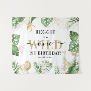 Wild One Dschungel/Safari 1. Geburtstagsfeier Hint Wandteppich
