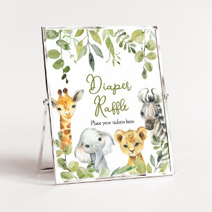 Wild One Dschungel Safari Diaper Raffle Poster