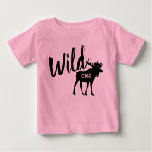 Wild One Elch 1. Geburtstag Party Baby T - Shirt