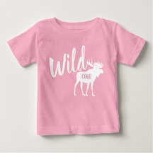 Wild One Elch 1. Geburtstag Party Baby T - Shirt