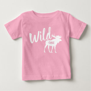Wild One Elch 1. Geburtstag Party Baby T - Shirt