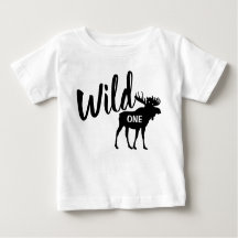 Wild One Elch 1. Geburtstag Party Baby T - Shirt