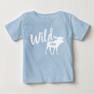 Wild One Elch 1. Geburtstag Party Baby T - Shirt