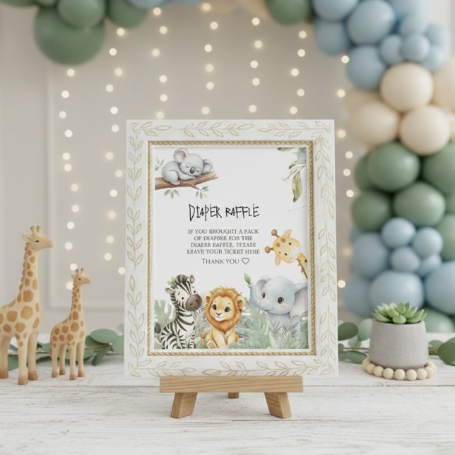 Wild One Elegant Safari Jungle Animals Baby Shower Begleitkarte (Von Creator hochgeladen)