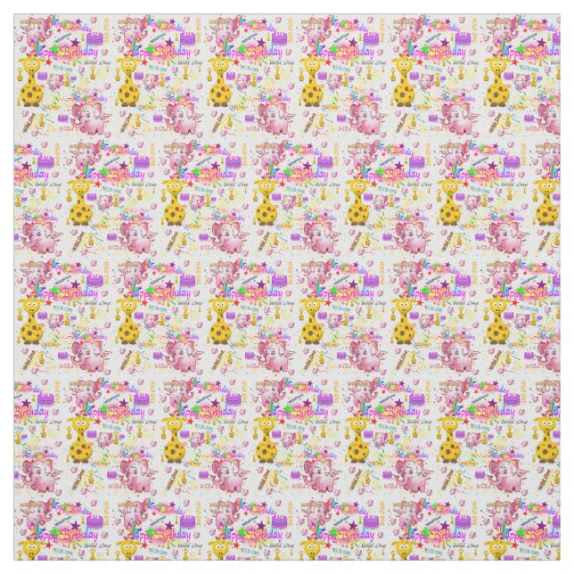 Wild One First Birthday Baby Fabric Stoff (Muster)