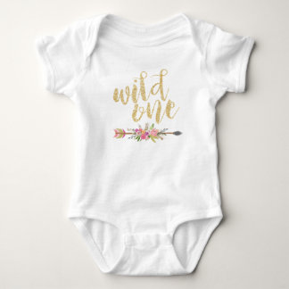 Wild One First Birthday Baby Girl Birthday Outfit Strampler