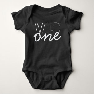 Wild One First Birthday Bodysuit in Navy Baby Strampler