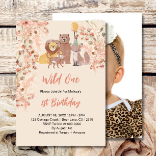 Wild One First Birthday Boho Safari Pink Blush Einladung