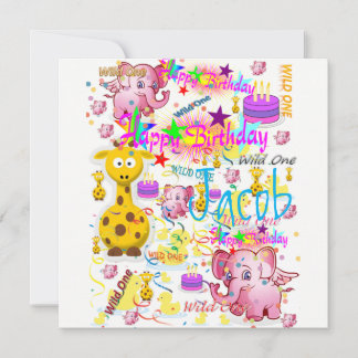 Wild One First Birthday Card Einladung