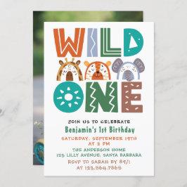 Wild One First Birthday Foto Einladung