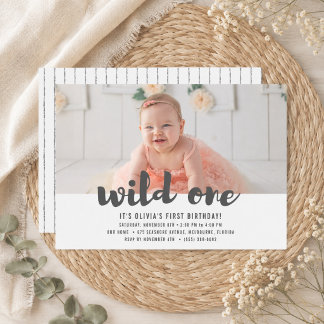 Wild One First Birthday Foto Party Einladung
