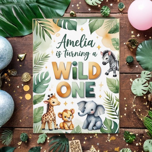 Wild One First Birthday Invitation Card | Amelia Einladung (Von Creator hochgeladen)