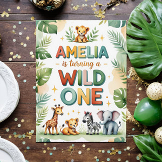 Wild One First Birthday Invitation Card | Amelia Einladung