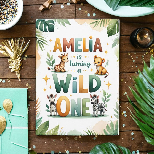 Wild One First Birthday Invitation Card | Amelia Einladung (Von Creator hochgeladen)
