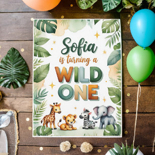 Wild One First Birthday Invitation Card Sofia Einladung