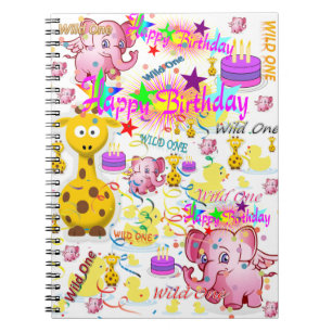 Wild One First Birthday Notebook Notizblock