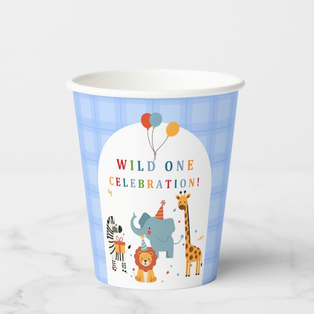 Wild One First Birthday Pappbecher (Vorderseite)