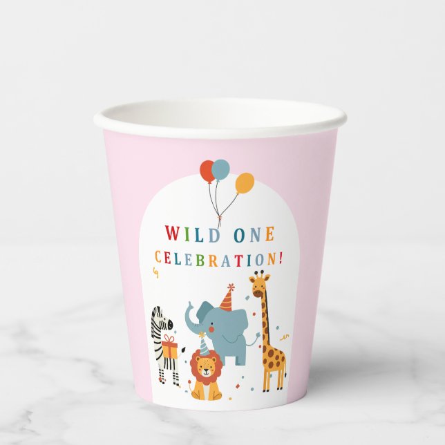 Wild One First Birthday Pappbecher (Vorderseite)