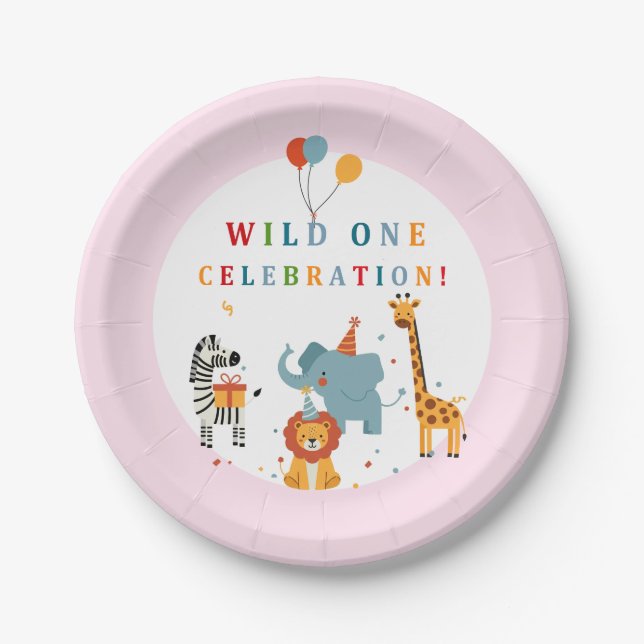 Wild One First Birthday Pappteller (Vorderseite)
