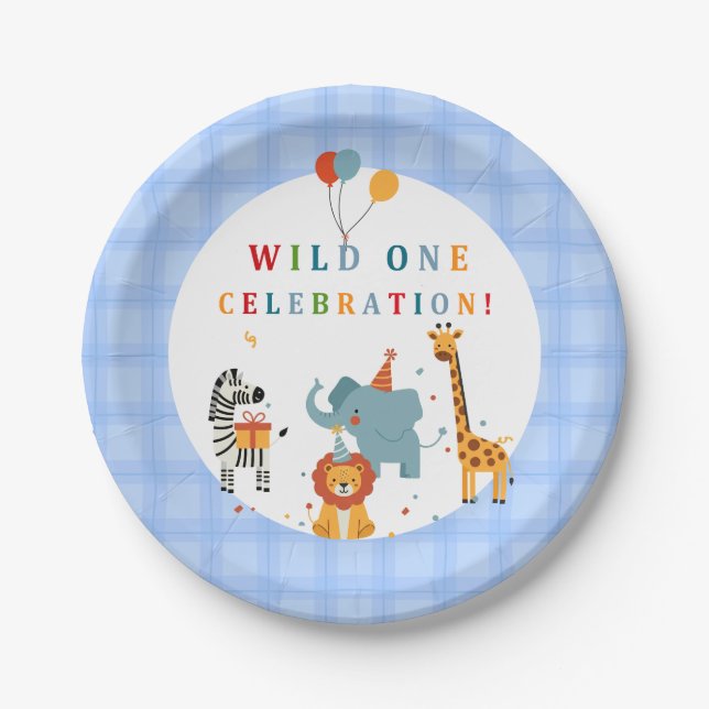 Wild One First Birthday Pappteller (Vorderseite)