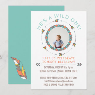 Wild One First Birthday Party Boy | Tribal Arrows Einladung