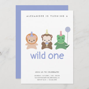 Wild One First Birthday Party Einfache Einladung