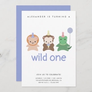 Wild One First Birthday Party Einfache Einladung