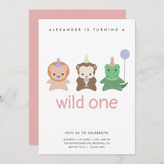 Wild One First Birthday Party Einfache Einladung