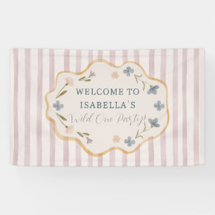 Wild One Floral Boho Mädchen Geburtstagsbanner Banner