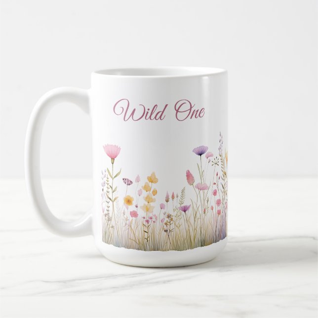 Wild-One-Floral-Cup, Wildblume Garden, rosa Töne Kaffeetasse (Links)