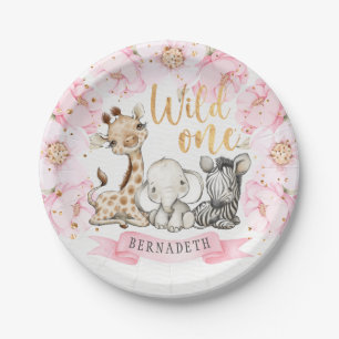 Wild One Floral Peony Safari 1. Geburtstag Pappteller