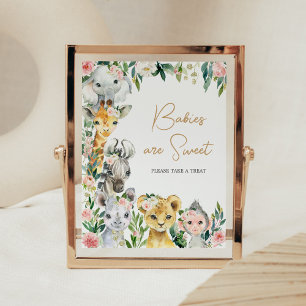 Wild One Floral Safari Babies sind süß Poster