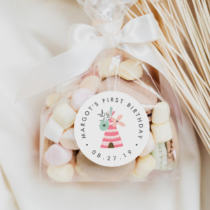 Wild One Floral Teepee First Birthday Aufkleber