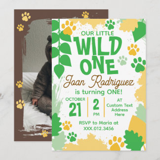 Wild One Foto-Safari 1. Geburtstag Einladung