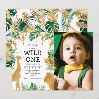 Wild One Foto Safari 1. Geburtstag Einladung
