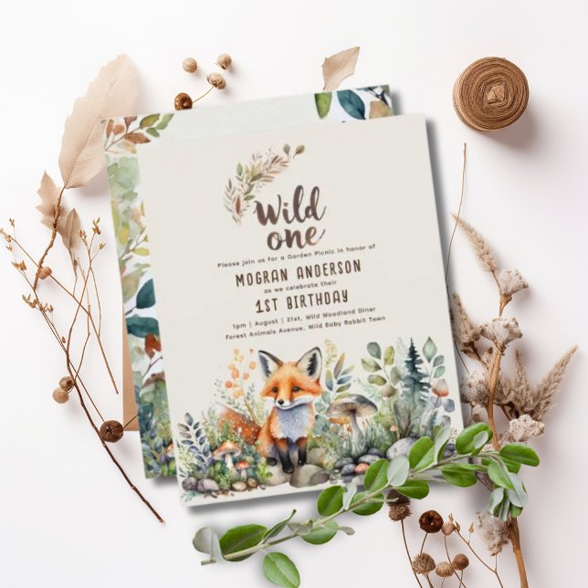 Wild-One-Fox-Baby-Woodland-Tiere rustikal (Von Creator hochgeladen)
