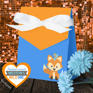Wild One Fox Blue & Orange Leckerei Gefälligkeitsb Geschenkschachtel