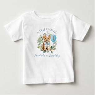 Wild One Geburtstag Löwe Junge Geburtstag Floral T Baby T-shirt