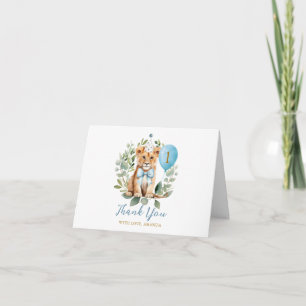 Wild One Geburtstag Löwe Junge Geburtstag Florale Dankeskarte