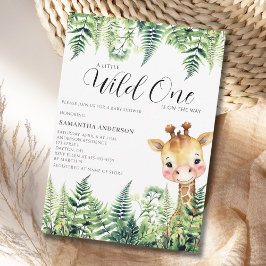 Wild One Giraffe Gender Neutral Baby Shower Einladung