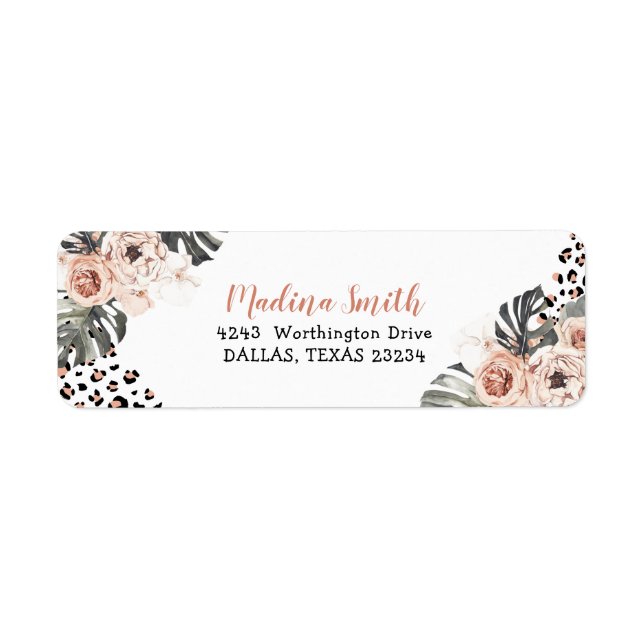 Wild One Girl Leopard Print Birthday Address Label (Vorne)