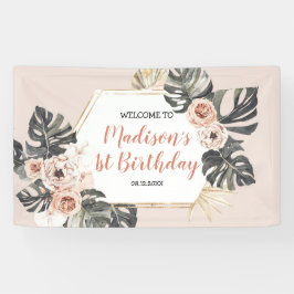 Wild One Girl Leopard Print Birthday Große Banner