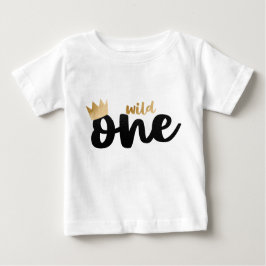 Wild One Gold Foil Crown Boy zum ersten Geburtstag Baby T-shirt
