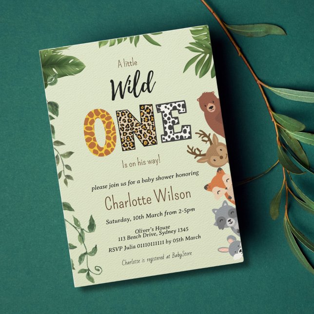 Wild One Greenbaby Dusche QR-Code Einladung (Von Creator hochgeladen)