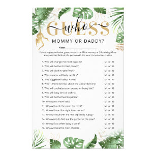 Wild One "Guess Who" Baby Shower Game Flyer