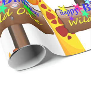 Wild One Happy Birthday Wrapping Paper Geschenkpapier