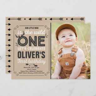 Wild One Invitation Boy Wild One Birthday Party Einladung