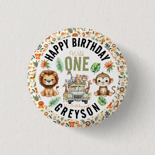 Wild One Jungle Adventure 1. Geburtstag Button
