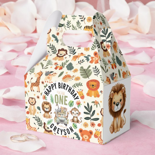 Wild One Jungle Adventure 1. Geburtstag Geschenkschachtel (Hochzeit)